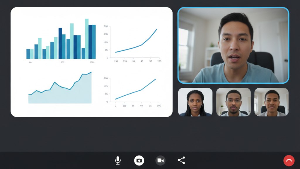 A video call window with the caption bar floating above it