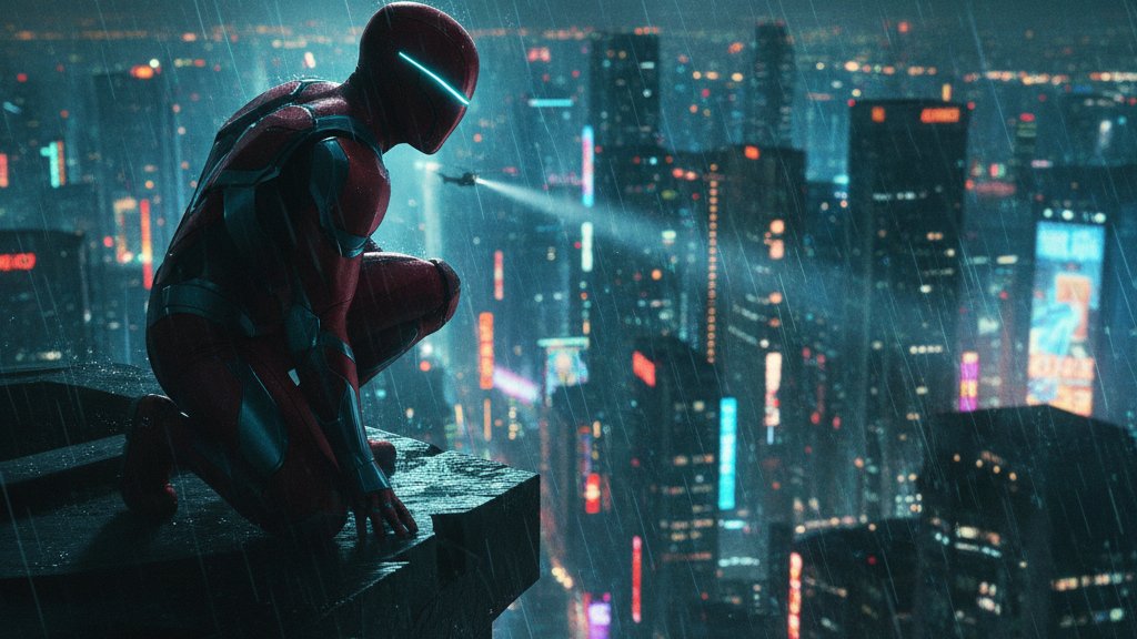A movie frame with the caption bar floating above it