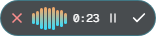 Dictator floating voice widget
