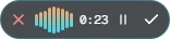 Dictator floating voice widget